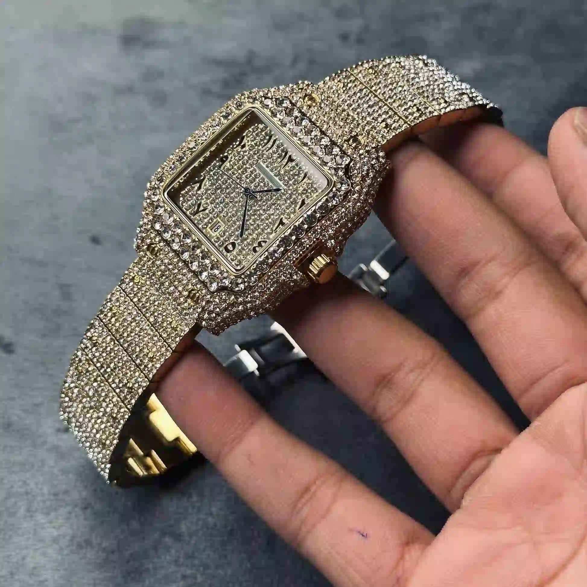 Iced-Tone Watch in Silver and Golden