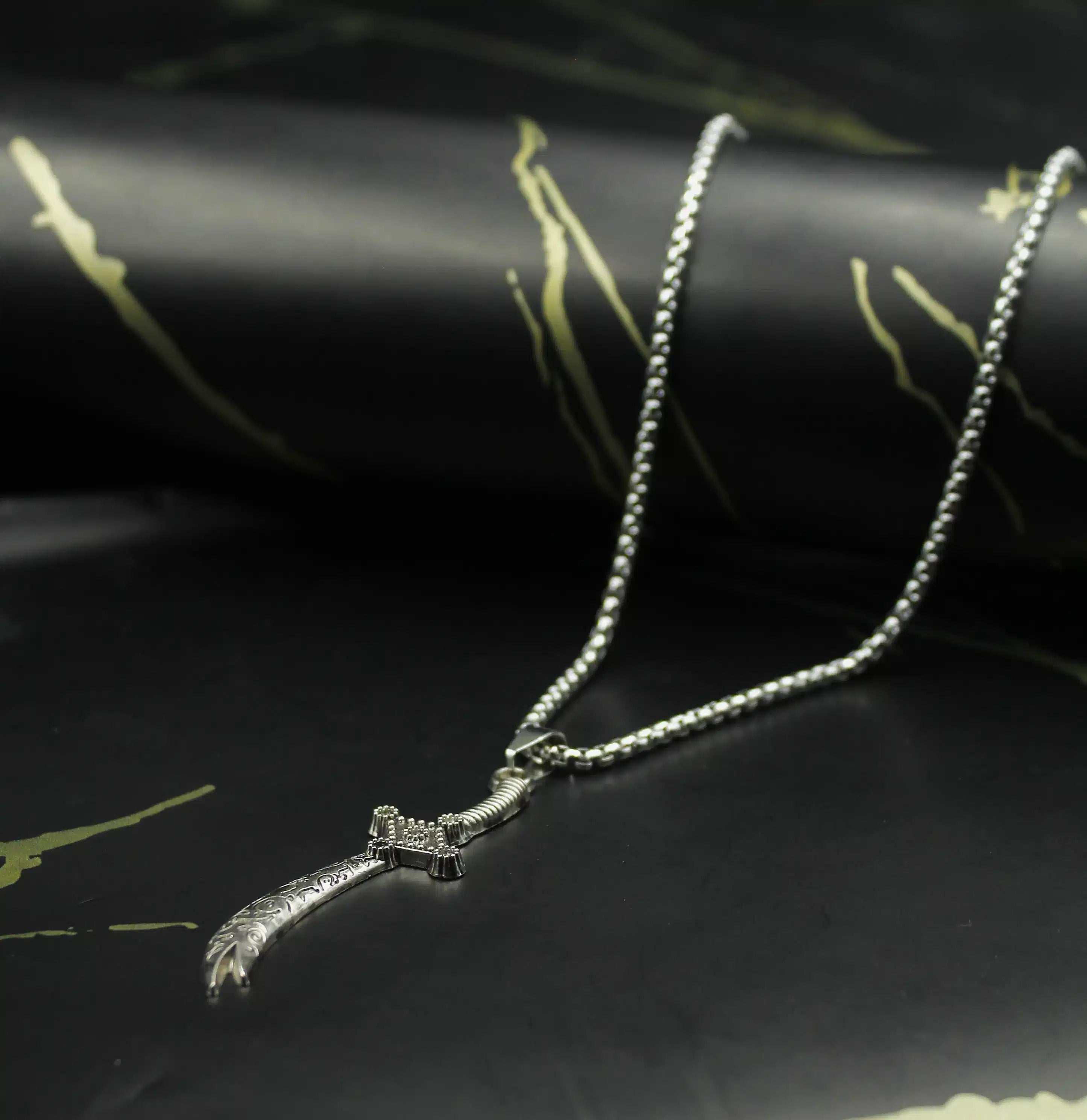 Premium Silver Tone Zulfiqar Necklace