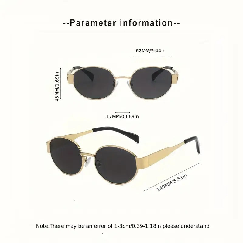Oval Metal Frame Fashion Glasses