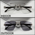 RIMLESS TRANSITION BLACK SUNGLASSES