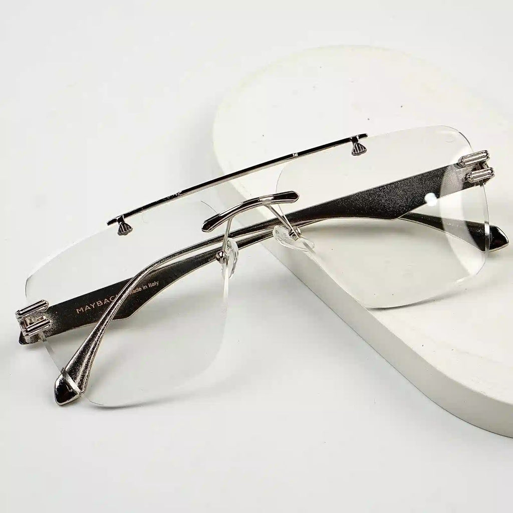 RIMLESS TRANSITION BLACK SUNGLASSES
