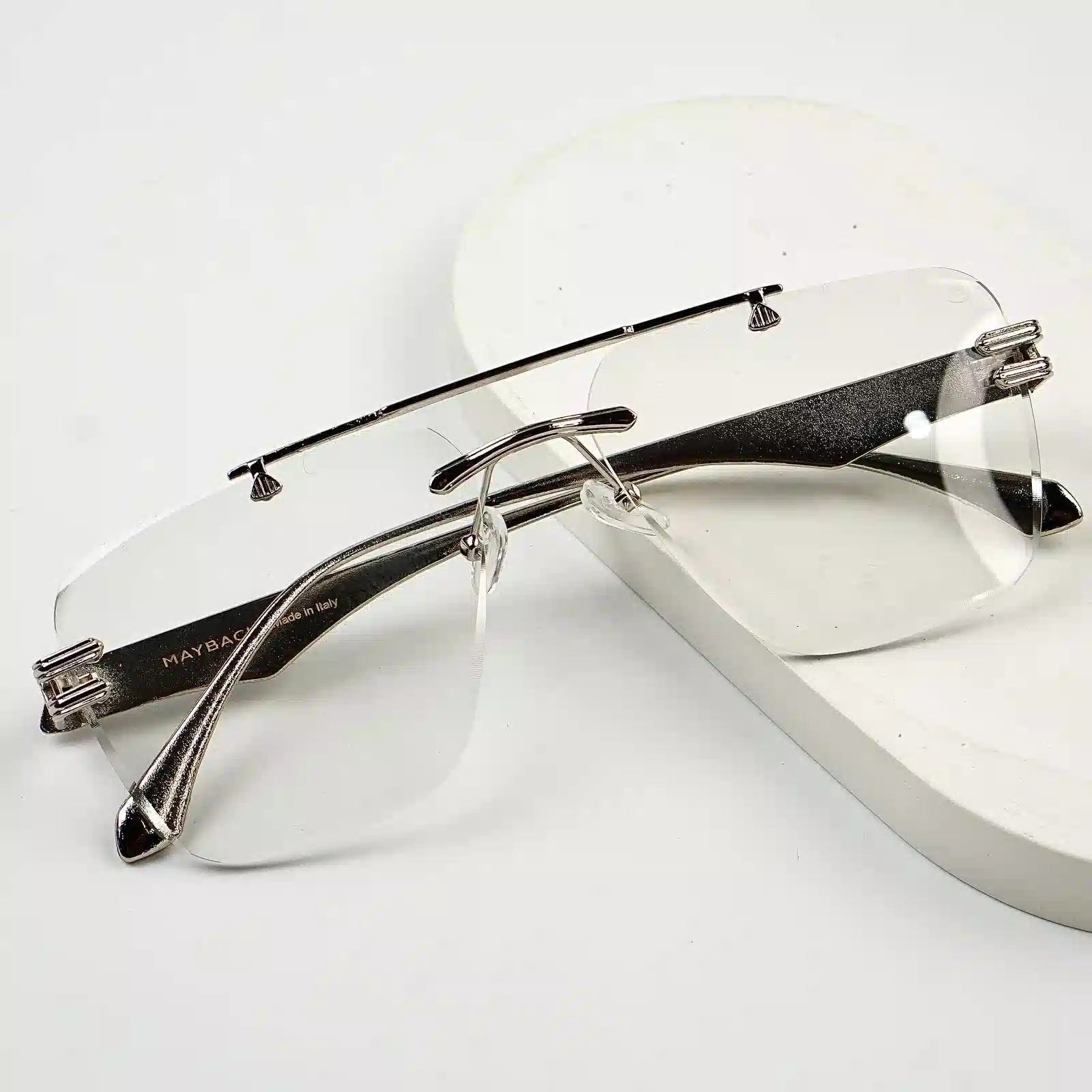 RIMLESS TRANSITION BLACK SUNGLASSES